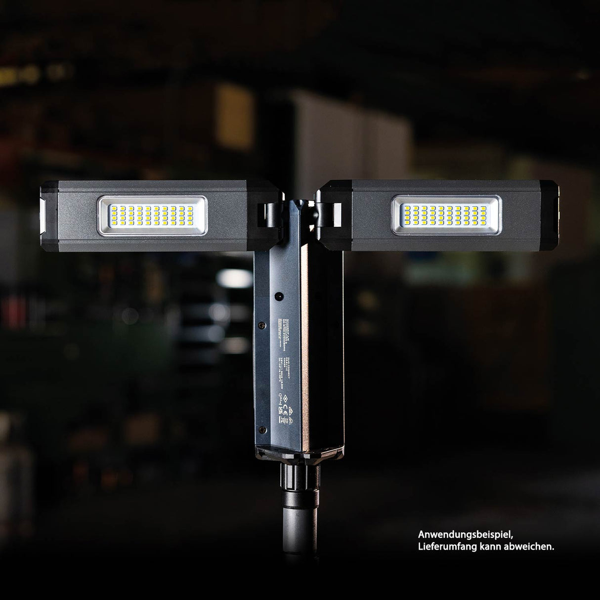 SCANGRIP Flutlichtstrahler mit zwei Leuchtenköpfen und Stativ, 2500 Lumen - Tower Compact Connect
