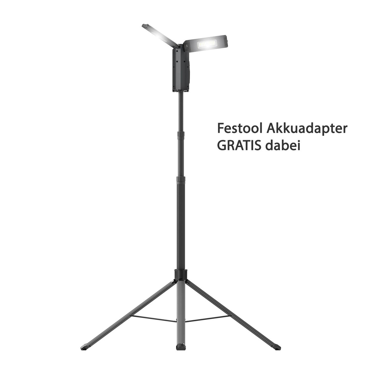 SCANGRIP Flutlichtstrahler mit zwei Leuchtenköpfen und Stativ, 2500 Lumen - Tower Compact Connect