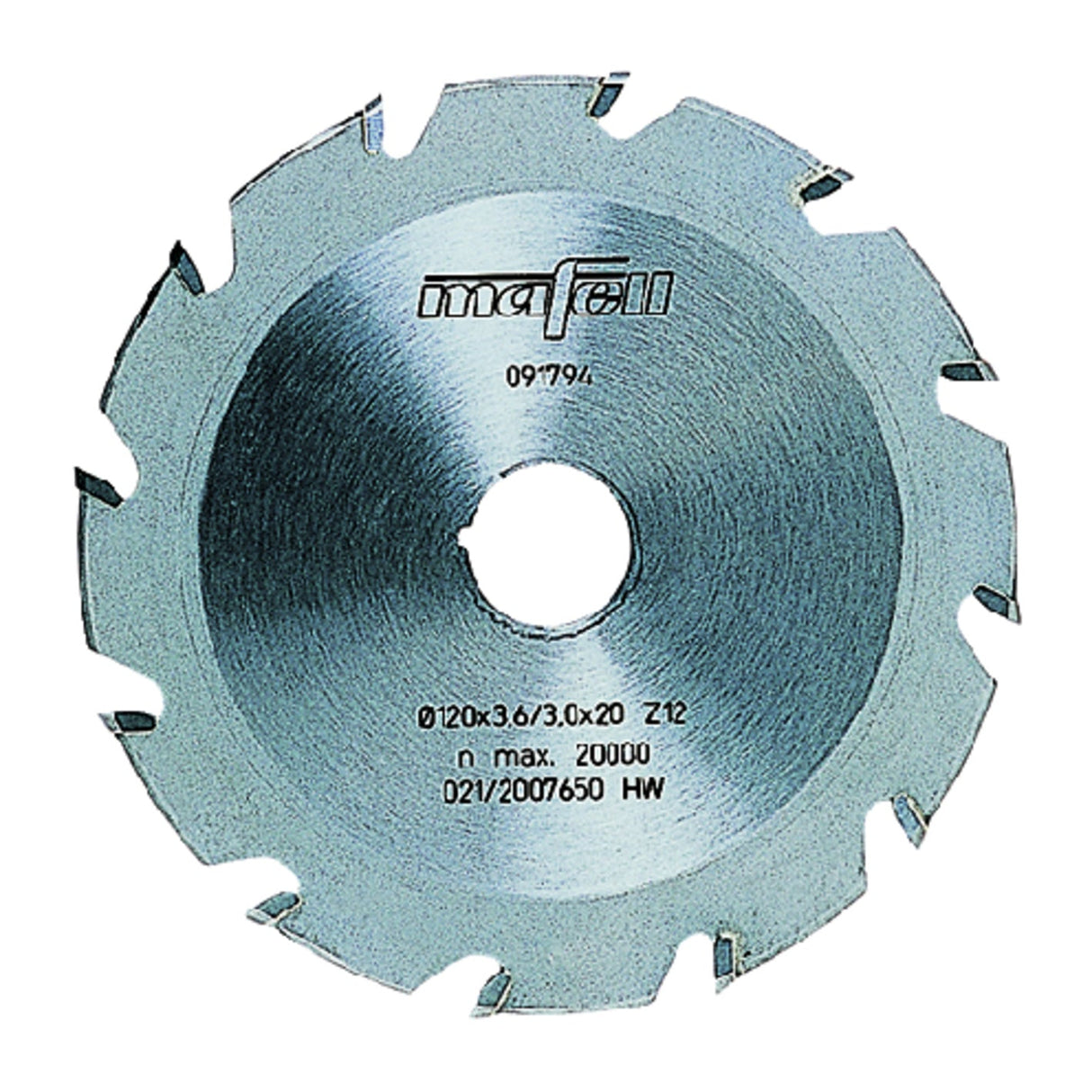 Mafell Nutenfräsblatt, ellipsenförmig, Hartmetall, 120 x 4,2 x 20 mm, 12 Zähne - 091795