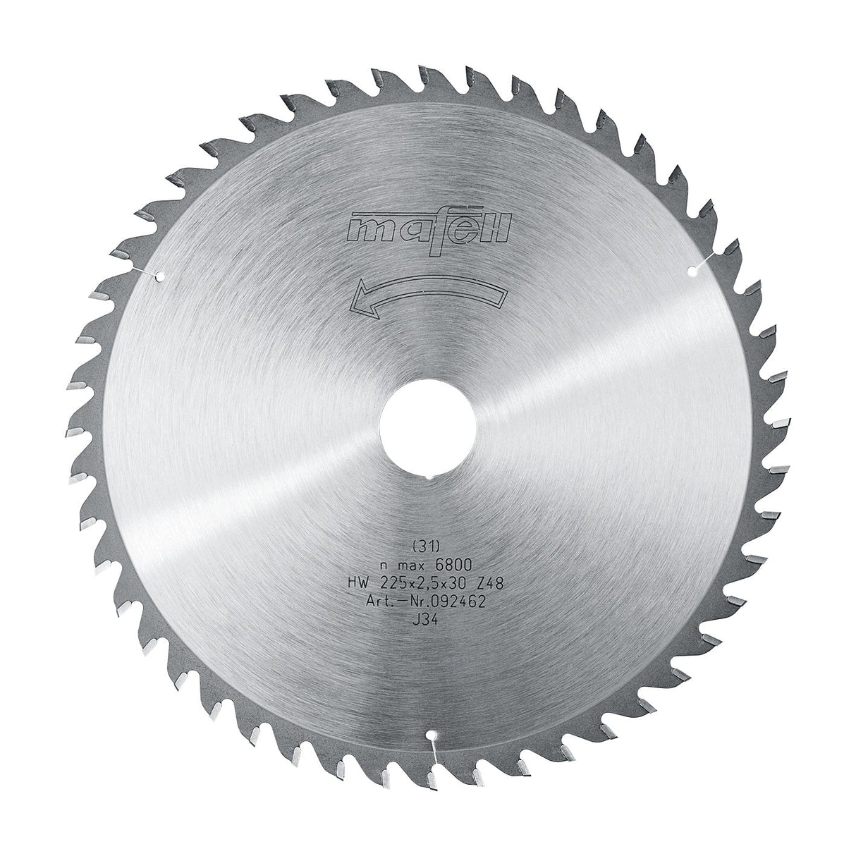 Mafell HM saw blade, 225 x 1.8/2.5 x 30 mm, 48 teeth, WZ, for fine cuts - 092462