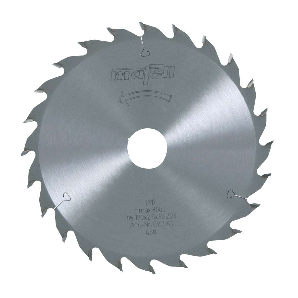 Mafell HM saw blade, 190 x 1.8/2.5 x 30 mm, 24 teeth, WZ, for universal use in wood - 092541