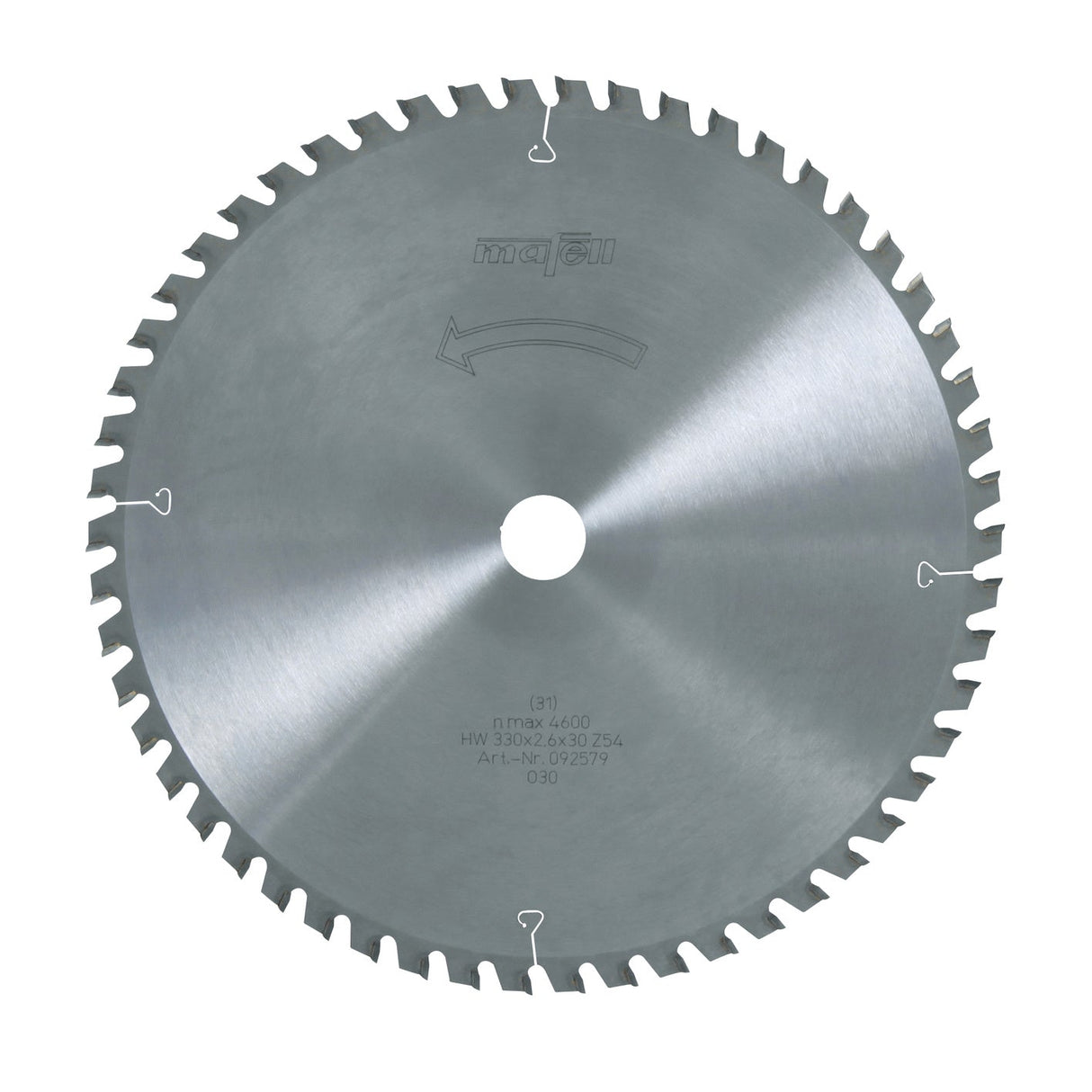 Mafell HM saw blade, 330 x 2.2/2.6 x 30 mm, 54 teeth, WZ/FA, for sandwich panels with metal inserts or metal facings - 092579