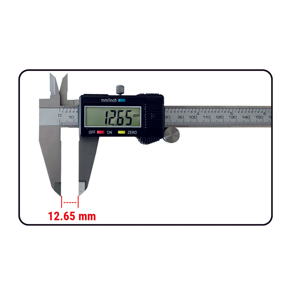 0-155 mm Messbereich - Digitaler Messschieber mit großen Zahlen