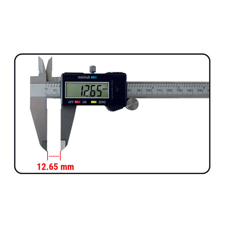 0-155 mm Messbereich - Digitaler Messschieber mit großen Zahlen