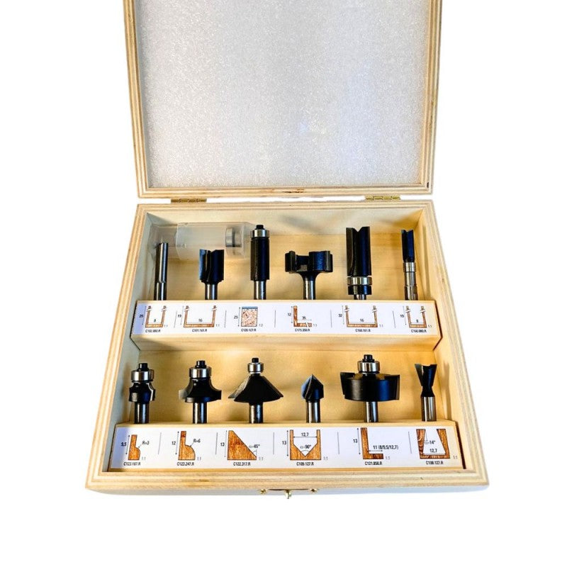 12-tlgs. Professionelles HW Fräser-Set "MASTER" - Schaft 8 - X019.008.R