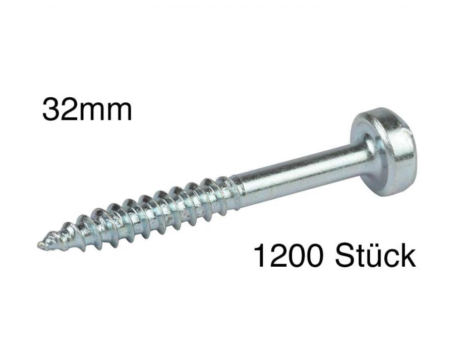 KREG® Taschenlochschrauben 32mm Feingewinde mit Flachkopf - SPS-F125
