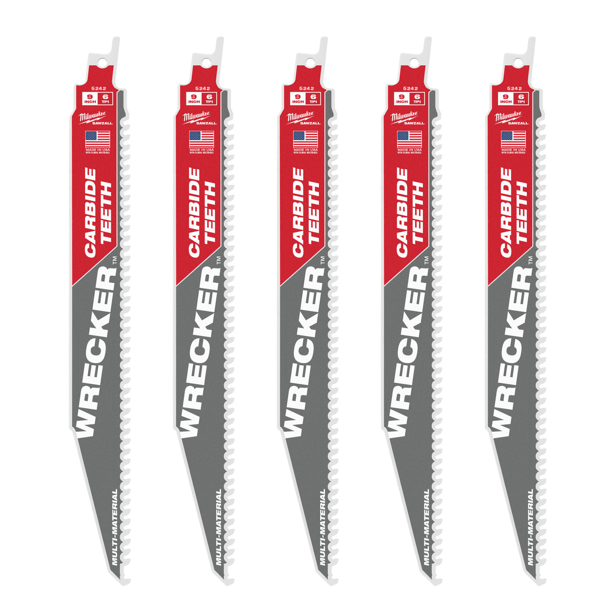 Milwaukee Säbelsägeblatt THE WRECKER HM-bestückt 230mm – Zahnteilung 4.2 mm (6 TPI) – Produktbild 2