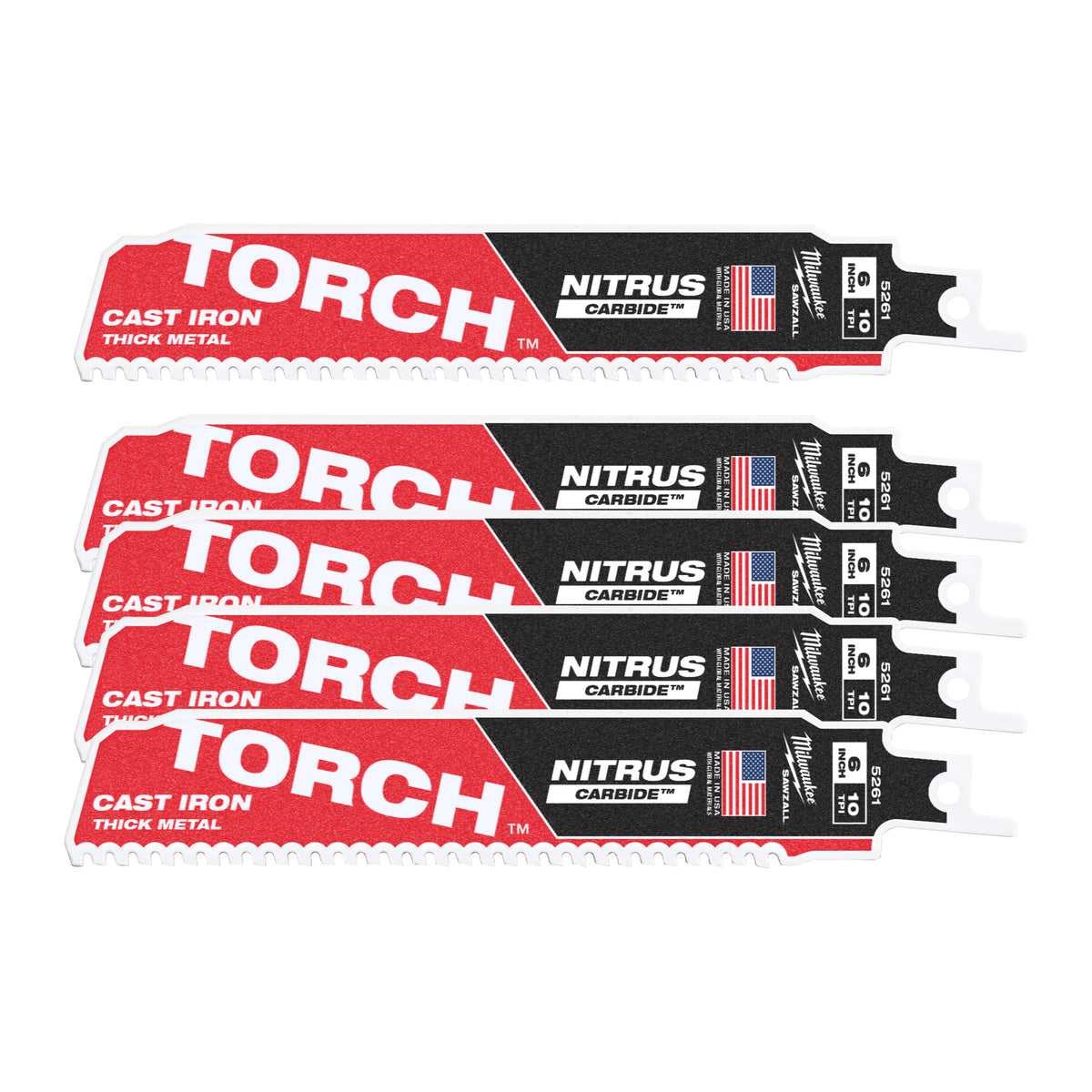 Milwaukee Säbelsägeblatt Metall THE TORCH NITRUS HM-bestückt 150mm – Zahnteilung 2.5 mm (10 TPI) – Produktbild 2