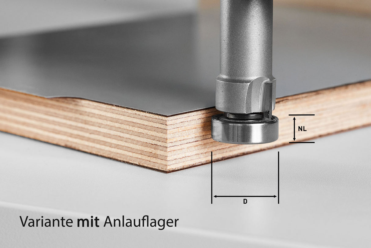 Festool HW flush cutter with ball bearing Ø 22mm - Working length 8mm - OFK sleeve shank - 490565