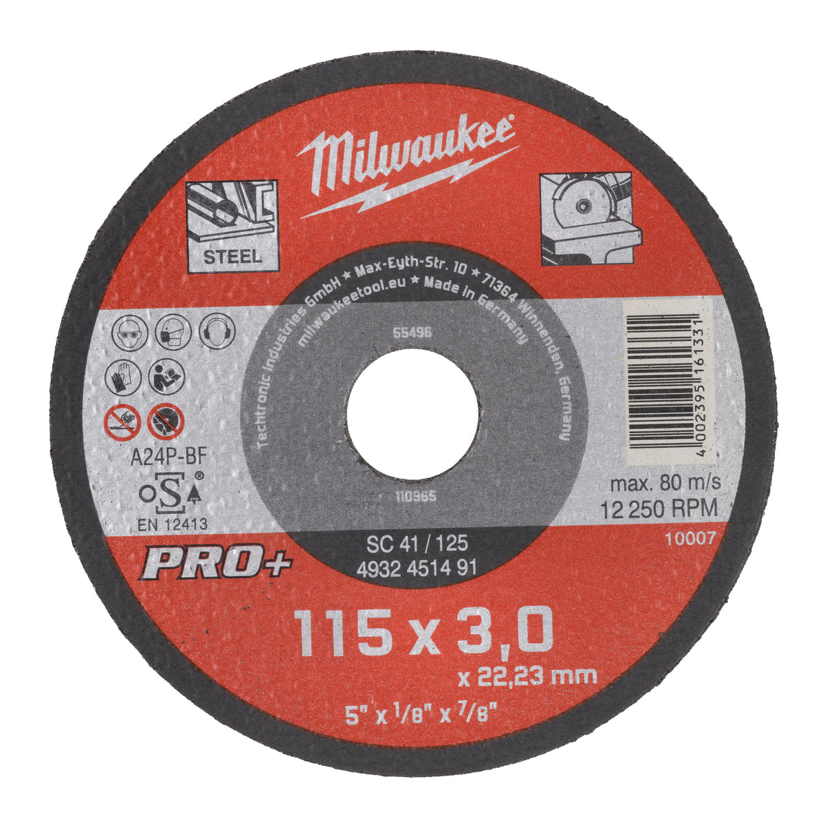 Milwaukee Metalltrennscheibe PRO+ 115 mm – Produktbild 1