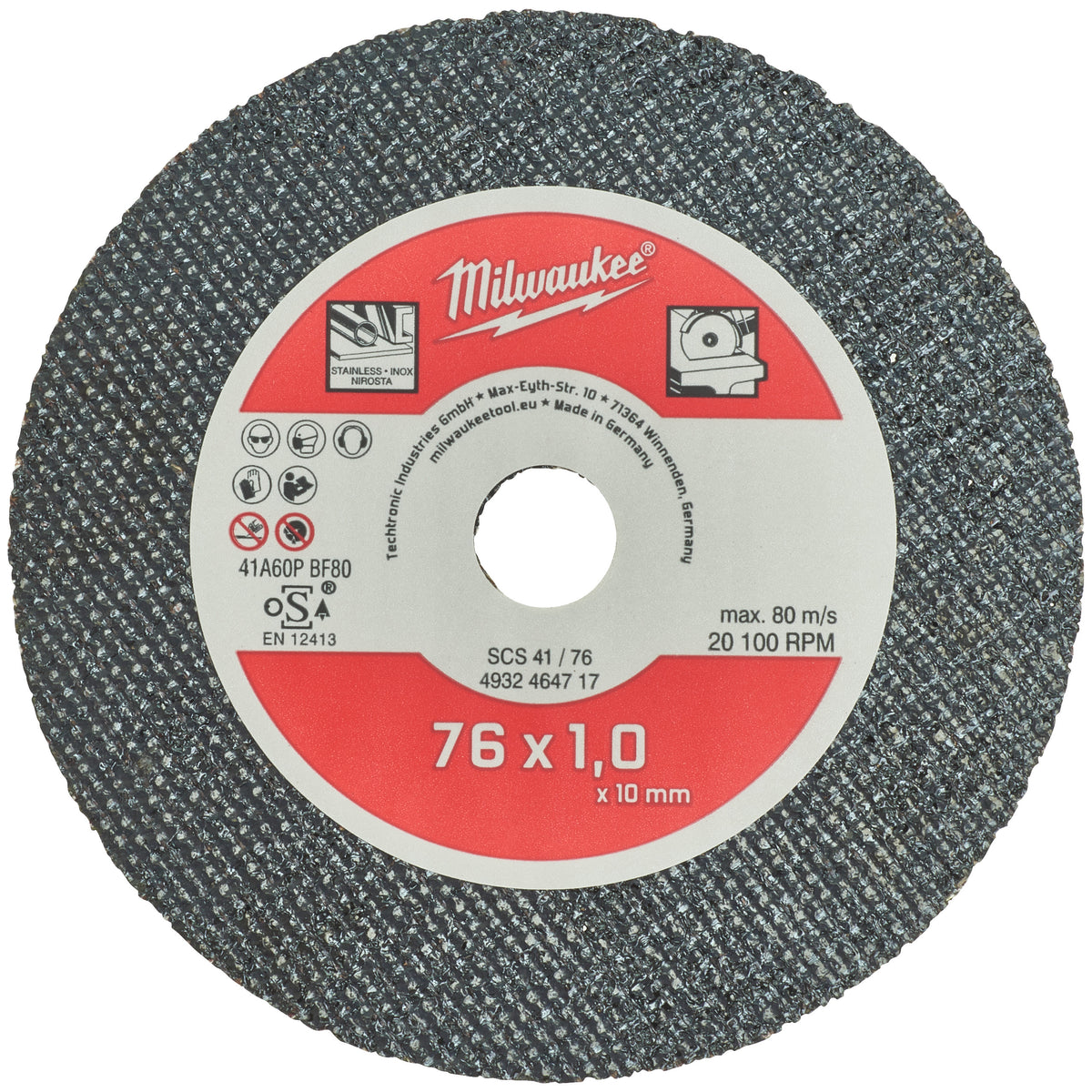 Milwaukee Metalltrennscheibe SCS41 76 mm – Produktbild 1