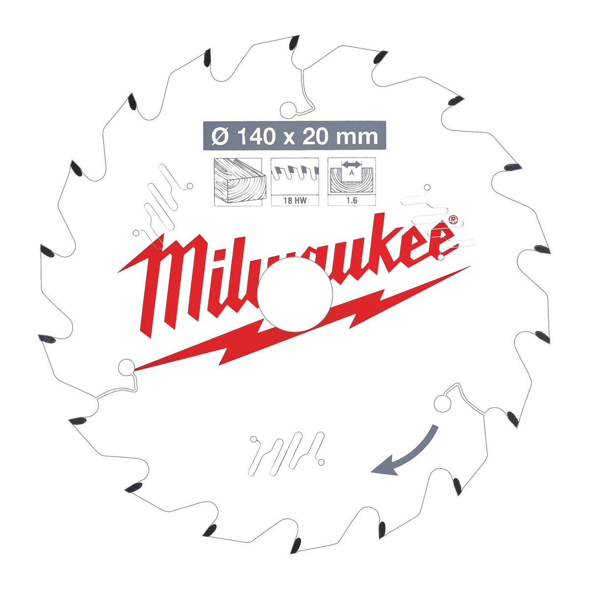 Milwaukee Kreissägeblatt Holz für Akku-Handkreissägen Ø 165 x 15.87 mm Z24 Wechselzahn – Produktbild 1