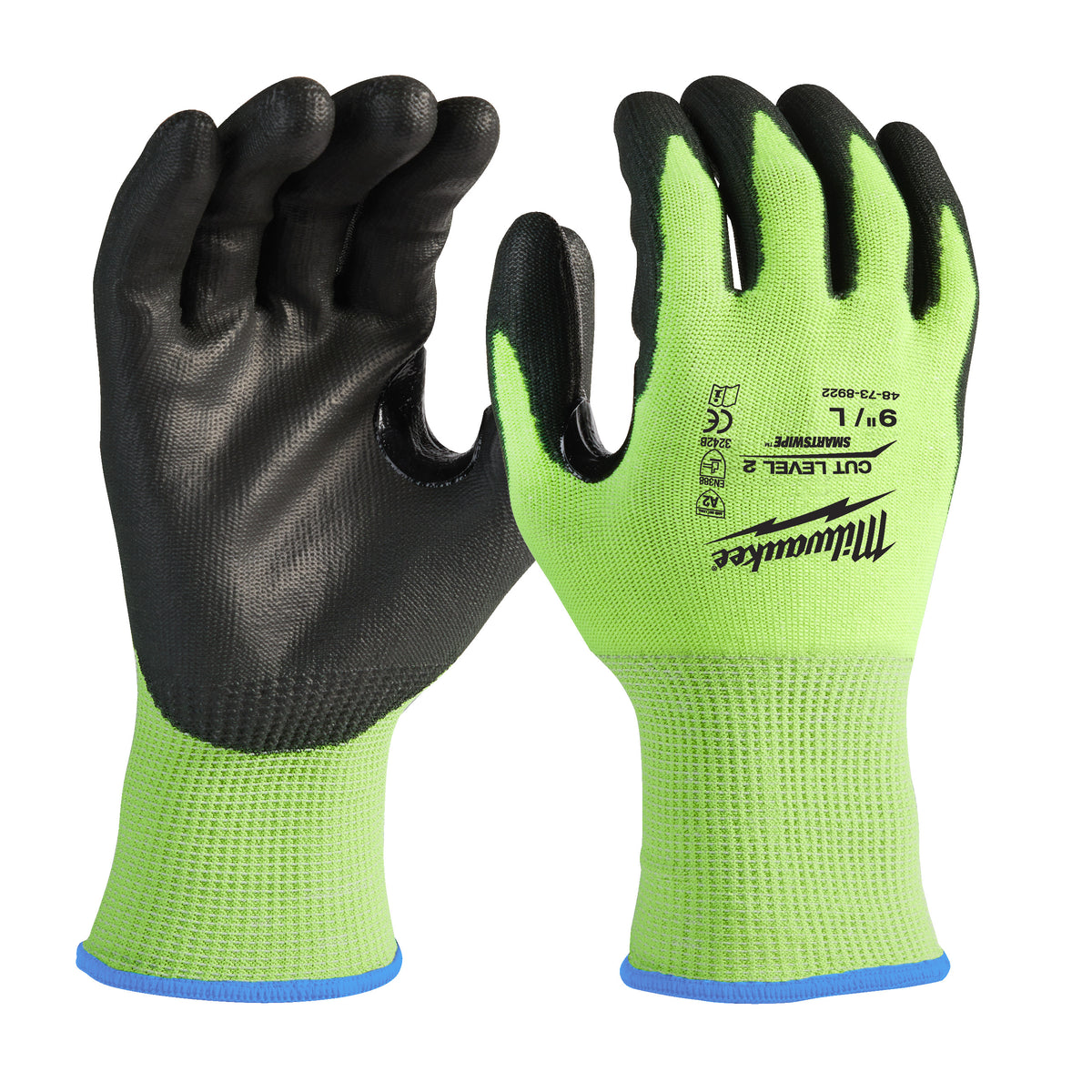 Milwaukee Hi-Vis Schnittschutzhandschuhe Klasse 2/B – Produktbild 2