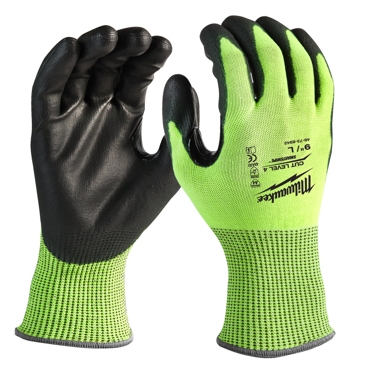 Milwaukee Hi-Vis Schnittschutzhandschuhe Klasse 4/D – Produktbild 4