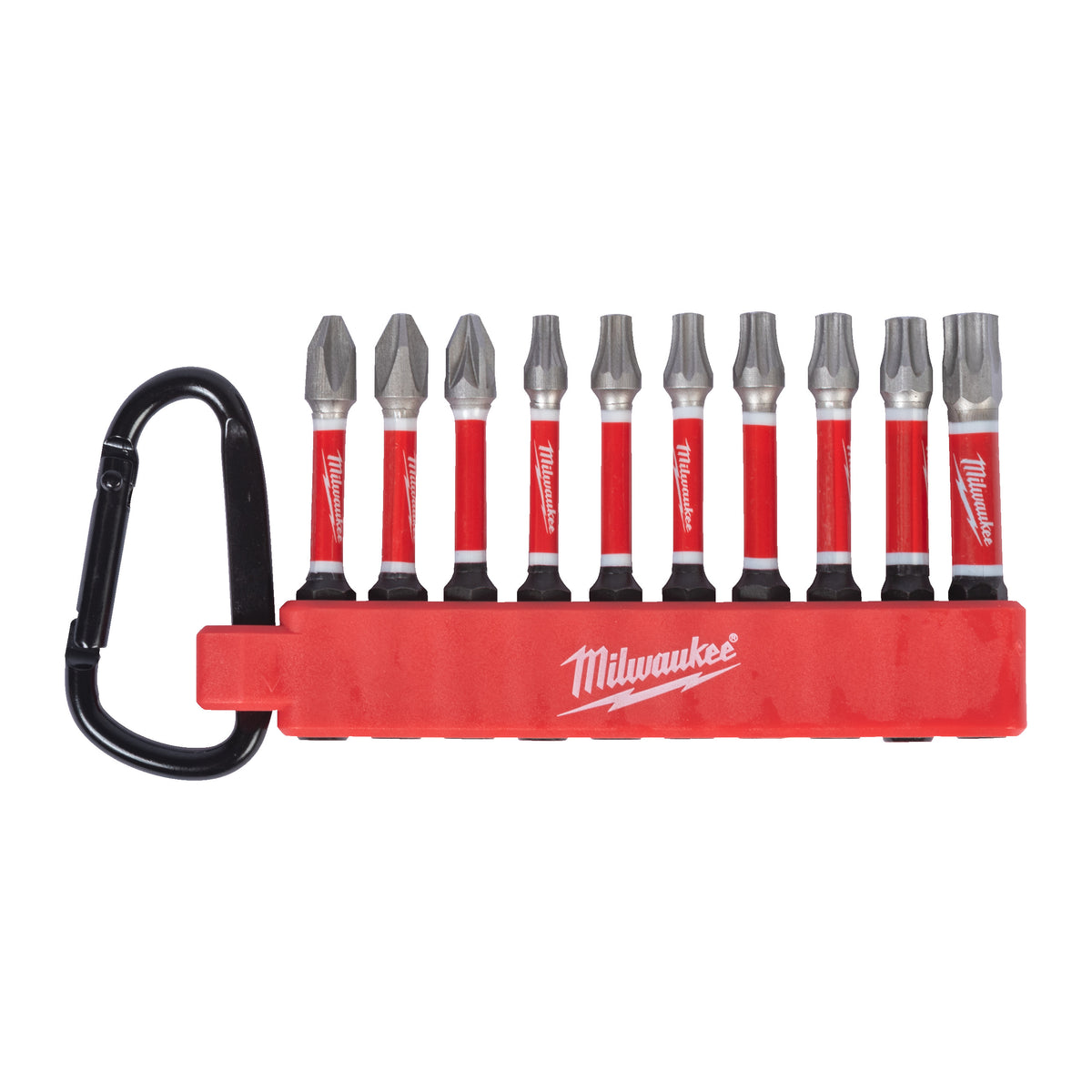 Milwaukee SHOCKWAVE Carabiner-Set 1 – 10-teilig PH/PZ/TX – Produktbild 1