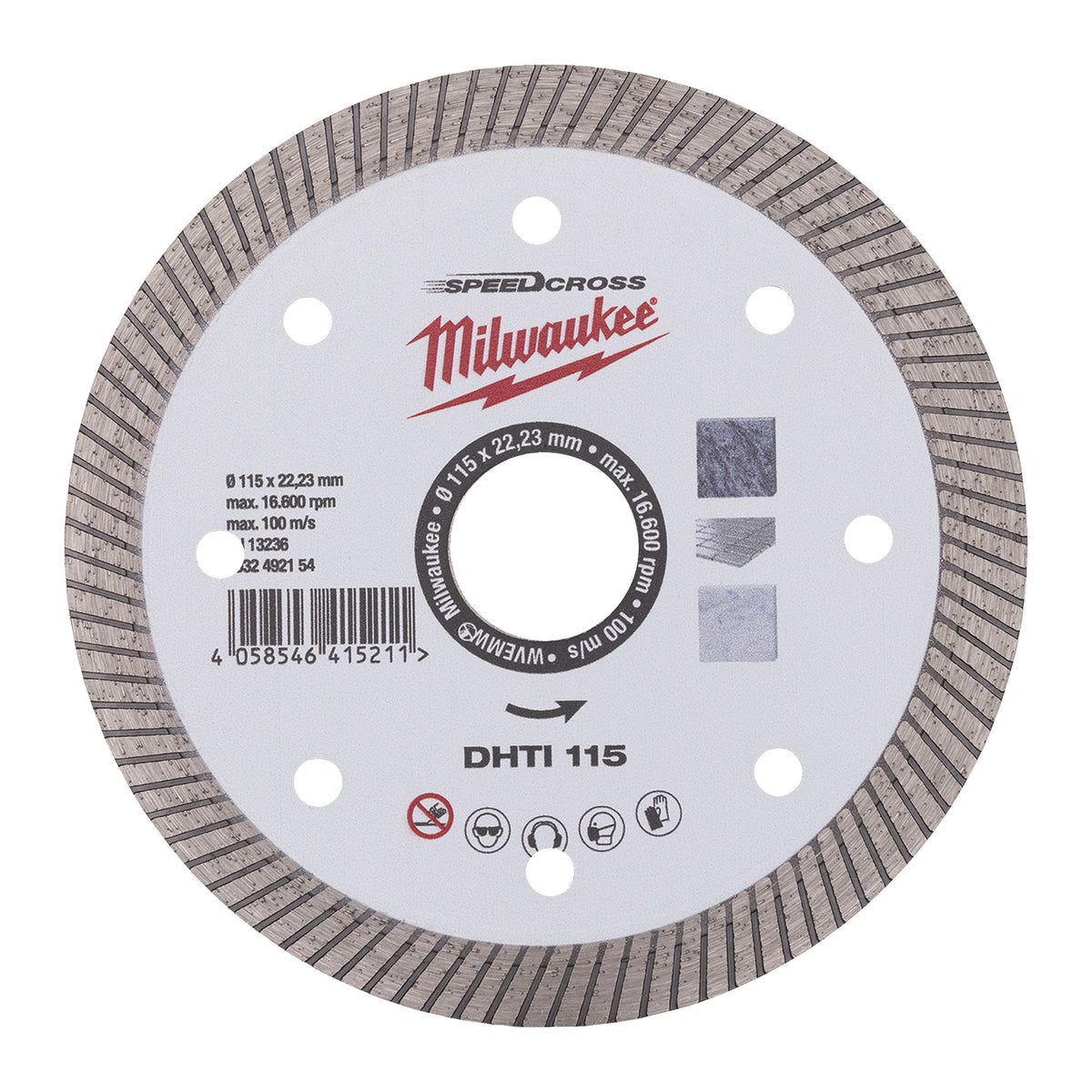 Milwaukee Speedcross Diamanttrennscheibe DHTi 115 mm – Produktbild 1