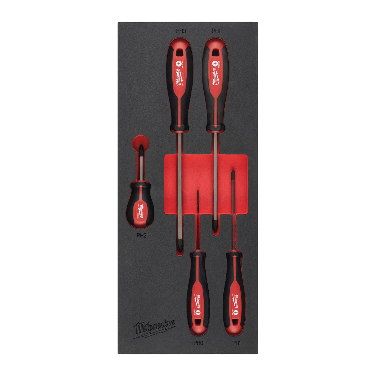 Milwaukee Tri-Lobe Schraubendreher Einlage 5-teilige PH Einlage für Werkstattwagen 78 cm – Produktbild 1