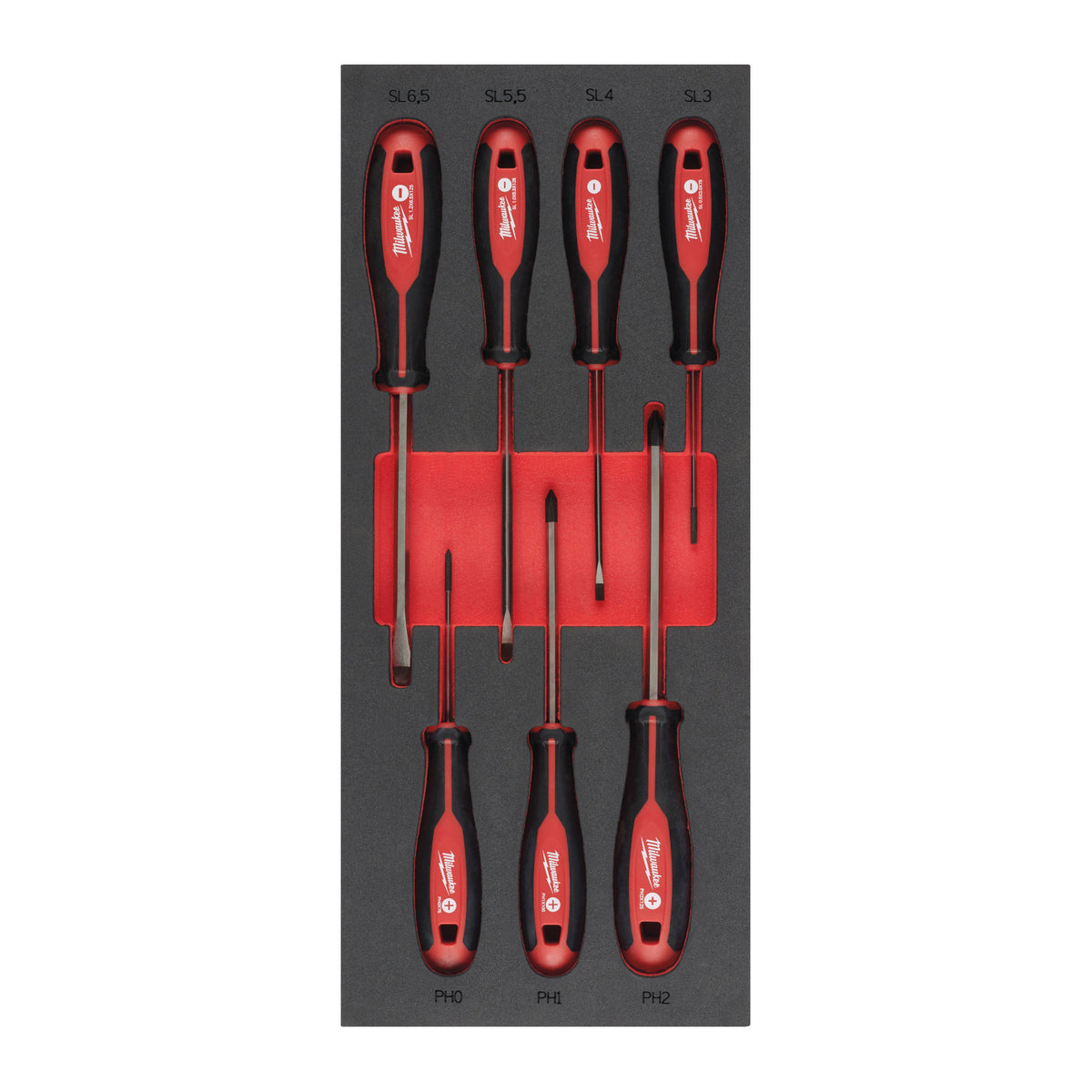 Milwaukee Tri-Lobe Schraubendreher Einlage 7-teilige SL/PH Einlage für Werkstattwagen 78 cm – Produktbild 1