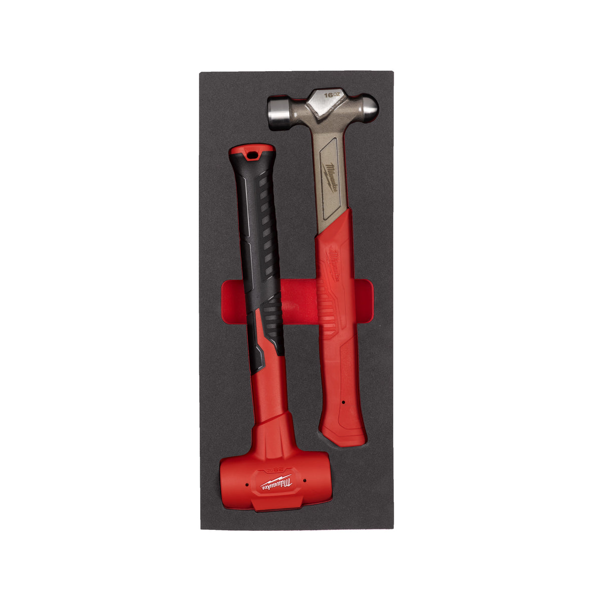 Milwaukee Englischer Schlosser- und Schonhammer Einlage 2-teilige Einlage für Werkstattwagen 78 cm – Produktbild 1