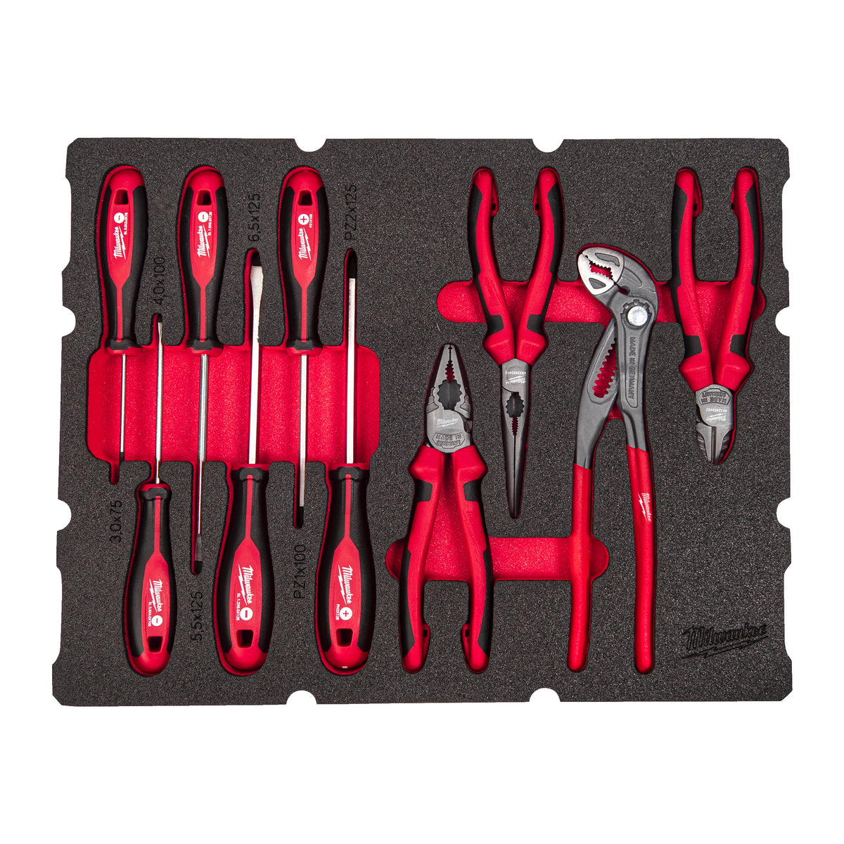 Milwaukee Zangen und Schraubendreher Einlage 10-teilige Einlage für PACKOUT Koffer mit Schubladen – Produktbild 1