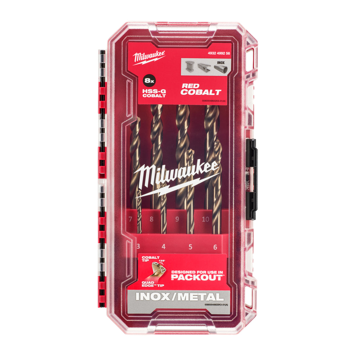 Milwaukee HSS-G RED COBALT Metallbohrer HSS-G Co Set – 8-teilig Set – Produktbild 3