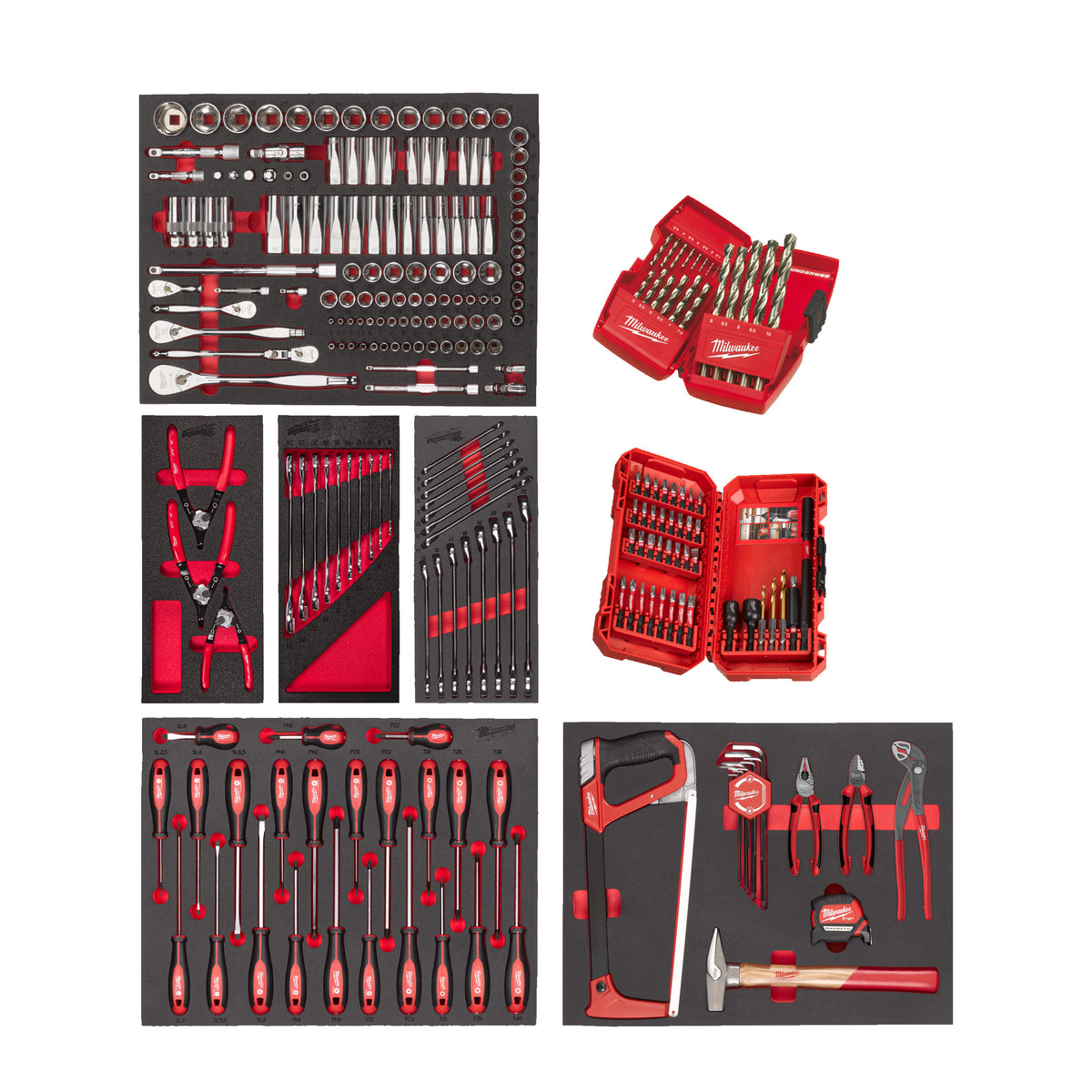 Milwaukee Bestücktes Einlagen-Set Industrie 244-teilig für Werkstattwagen 78 cm – Produktbild 1