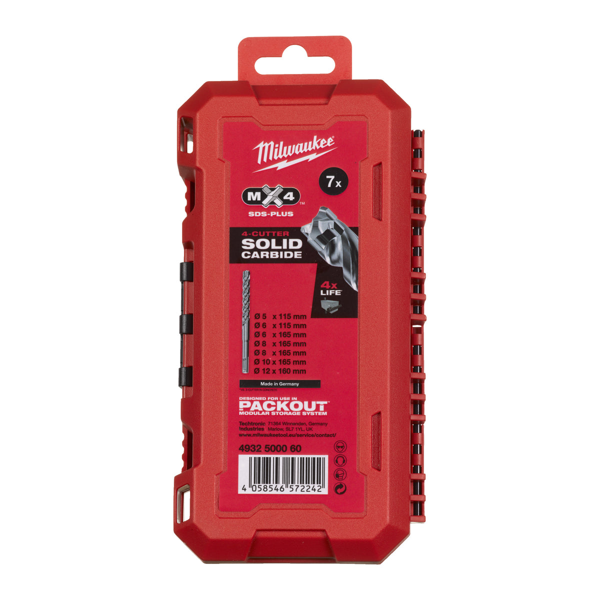 Milwaukee MX4 SDS-Plus Hammerbohrer-Set 7-teilig – 5 bis 12 mm – Produktbild 2