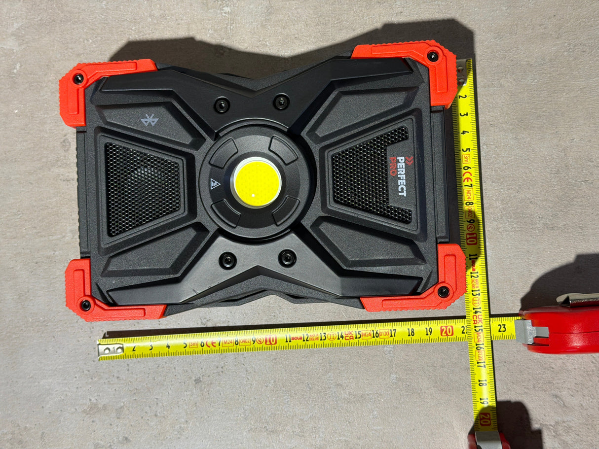 PerfectPro Rechargeable LED Spotlight with Bluetooth Speaker, USB-C - L-100