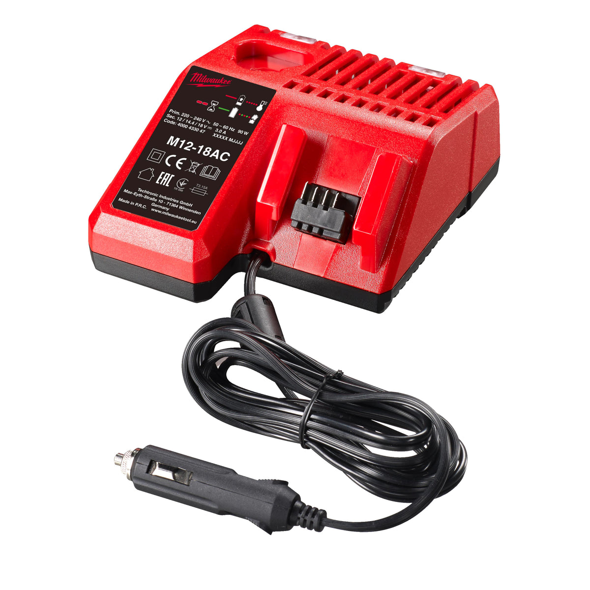 Milwaukee M12-18 AC Auto-Ladegerät – Produktbild 1