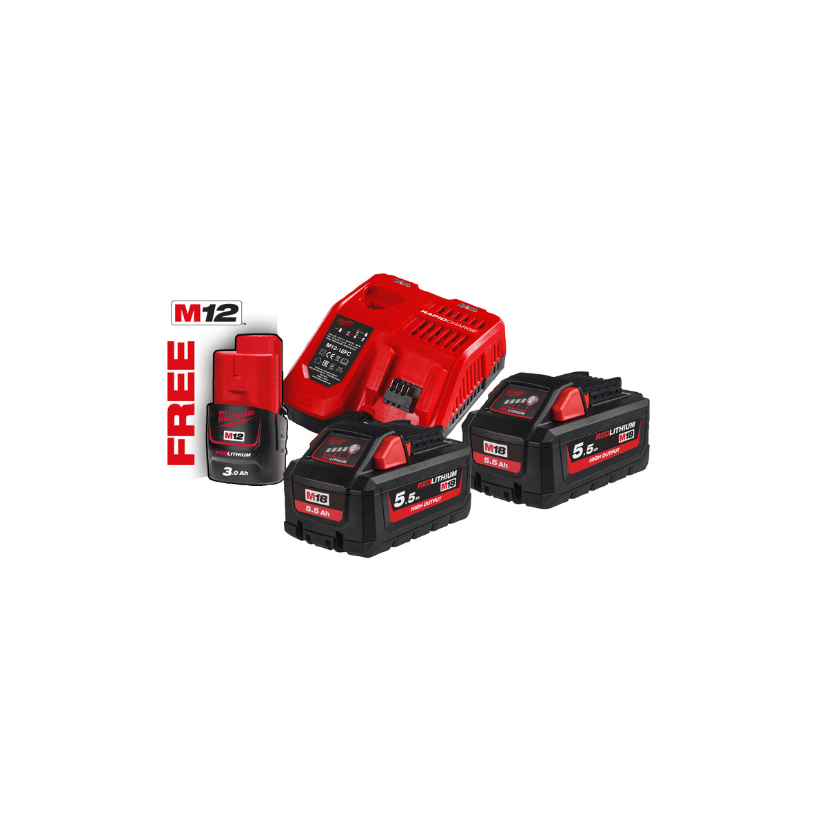 Milwaukee M18HNRG-552 18V Starterset – Produktbild 1