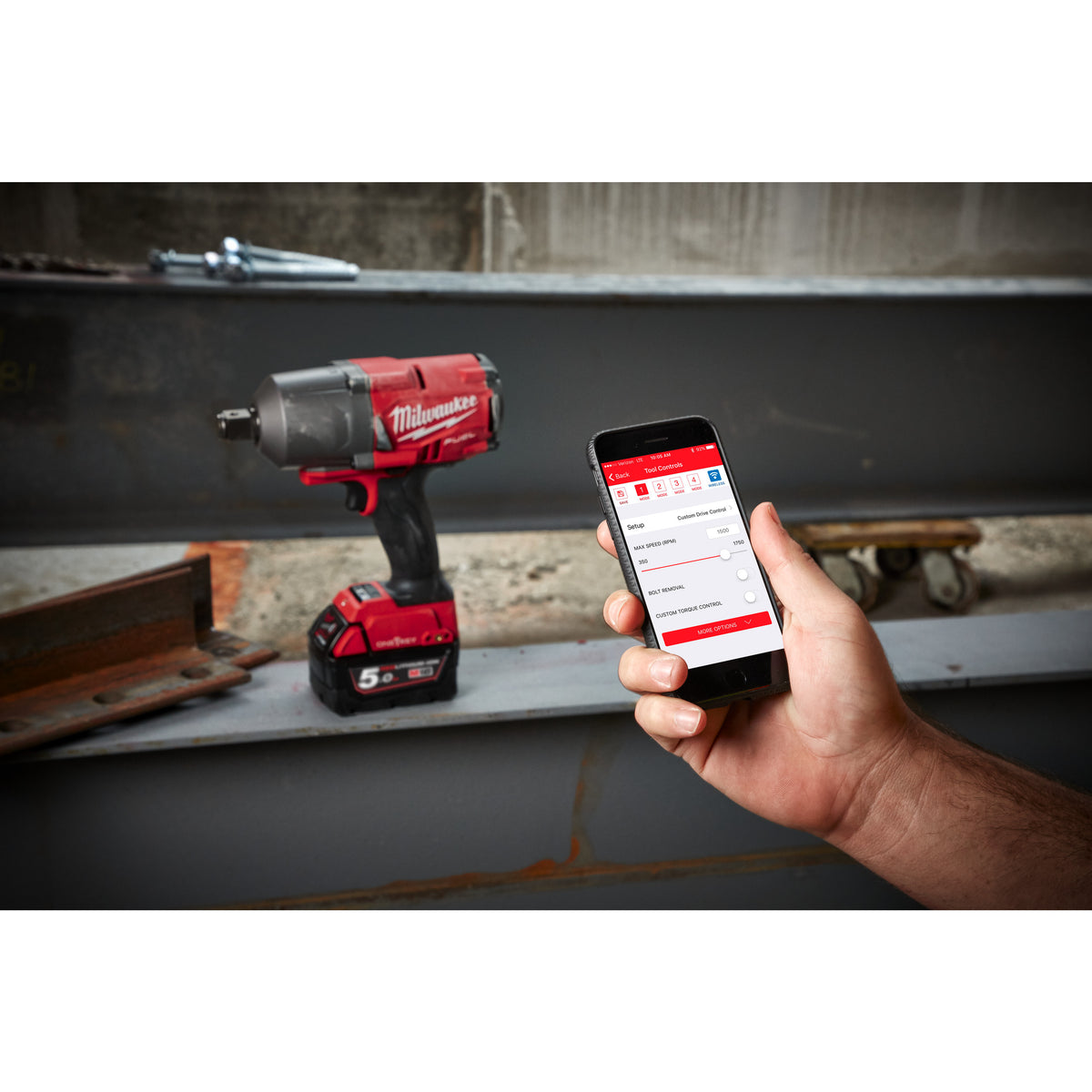 Milwaukee M18™ ONE KEY™ 3/4"-Akku-Schlagschrauber Vierkant mit Sprengring M18ONEFHIWF34 - Produktbild 5