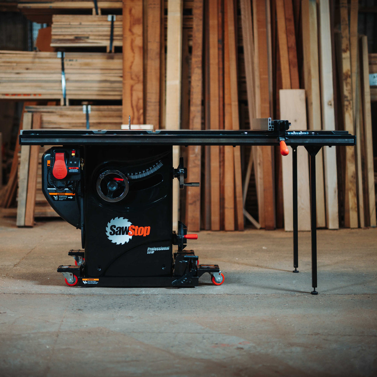 SAWSTOP stationary table saw with wide table