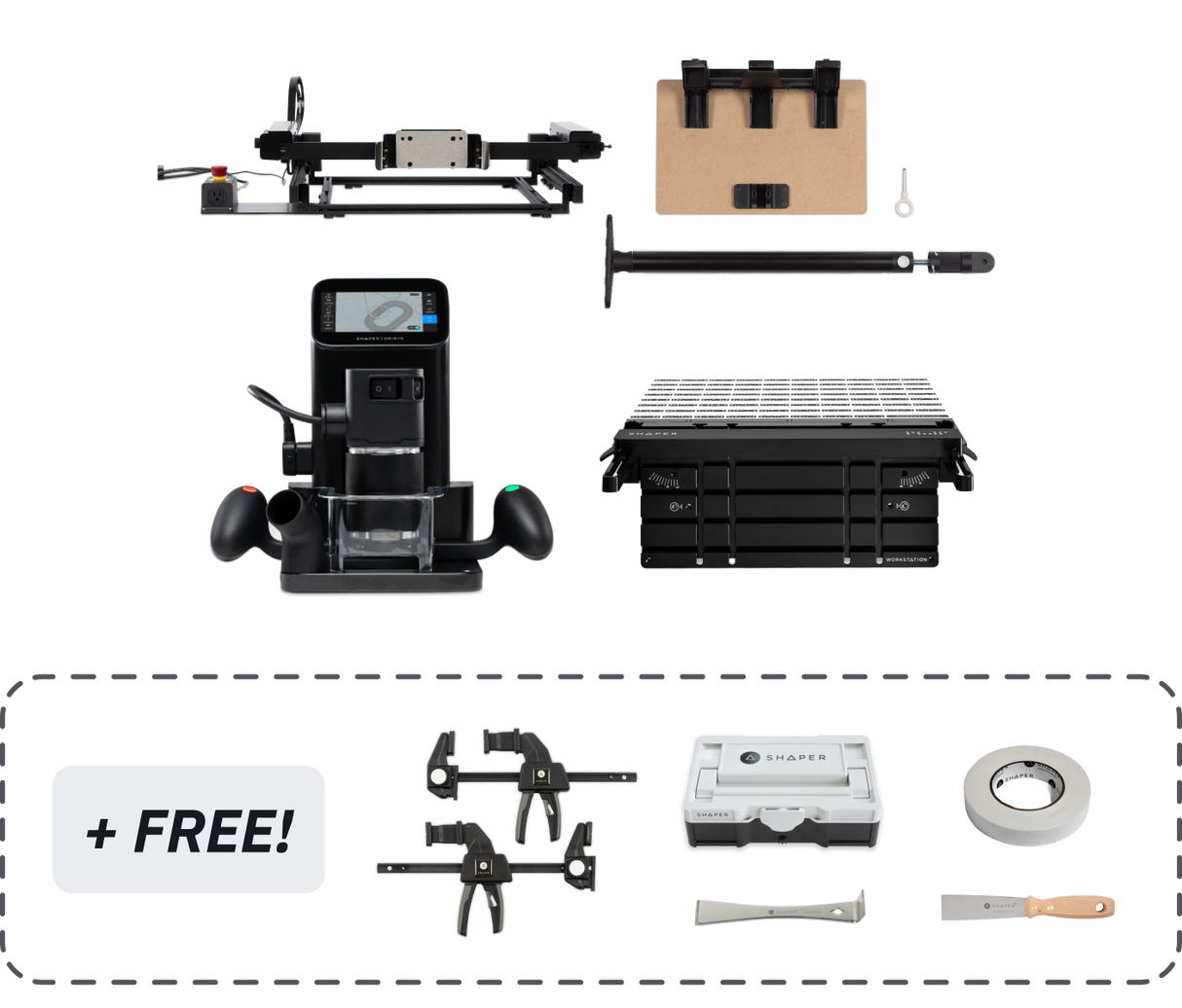 SET: Shaper Origin + Benchpilot + Workstation + Werkstückträger-Upgrade-Kit