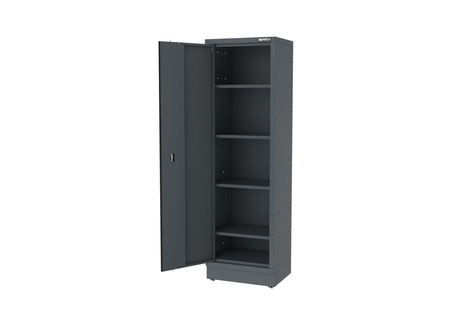 SEMLOC WorkSpace Blechschrank 1 türig, Außenabmessung 600x458x2000, Innenabmessung 590x430, inkl. 4 verstellbare Einlegeböden