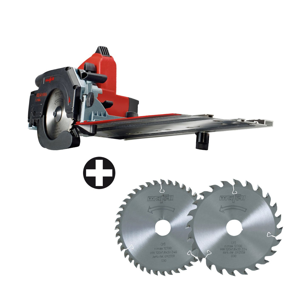 Mafell Akku-Kappschienen-Säge KSS 40 18M bl im T-MAX + Sägeblätter Z24 / Z40 - DEAL463