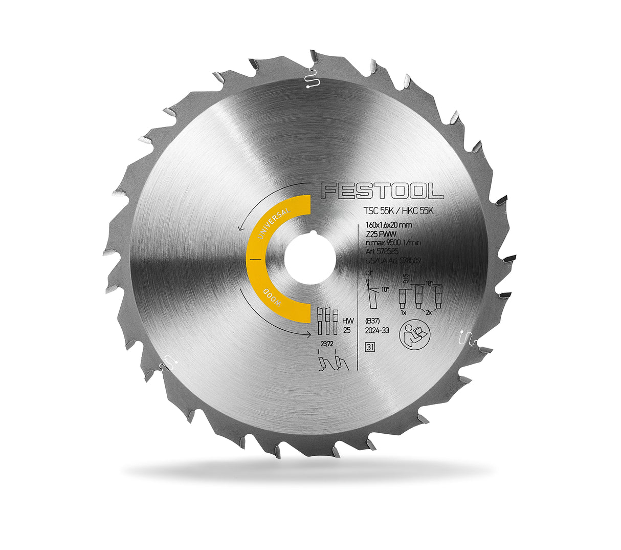 Festool Kreissägeblatt "WOOD UNIVERSAL" HW 160x1,6x20 FWW25 - 578585