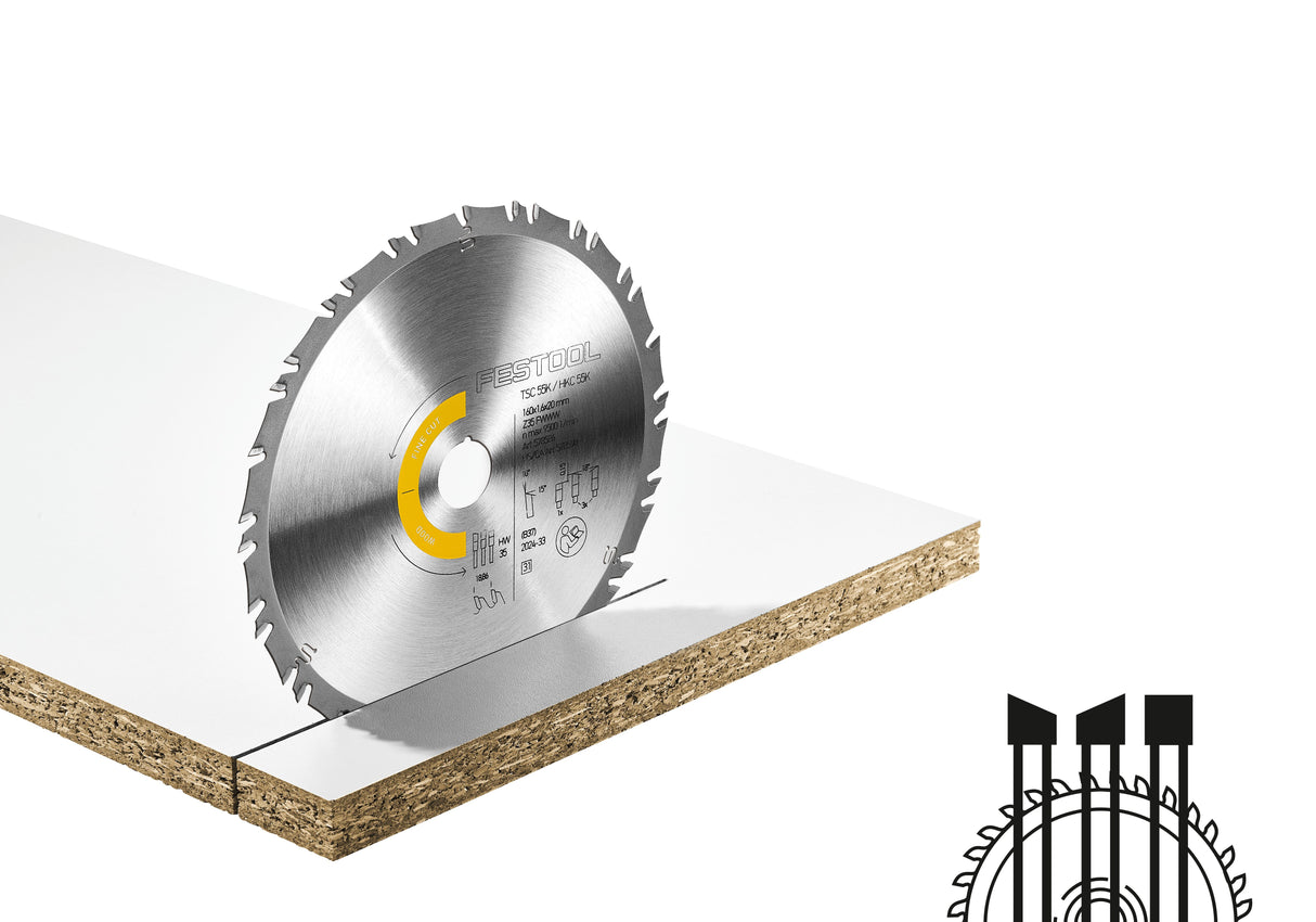 Festool Kreissägeblatt "WOOD FINE CUT" HW 160x1,6x20 FWWW35 - 578586