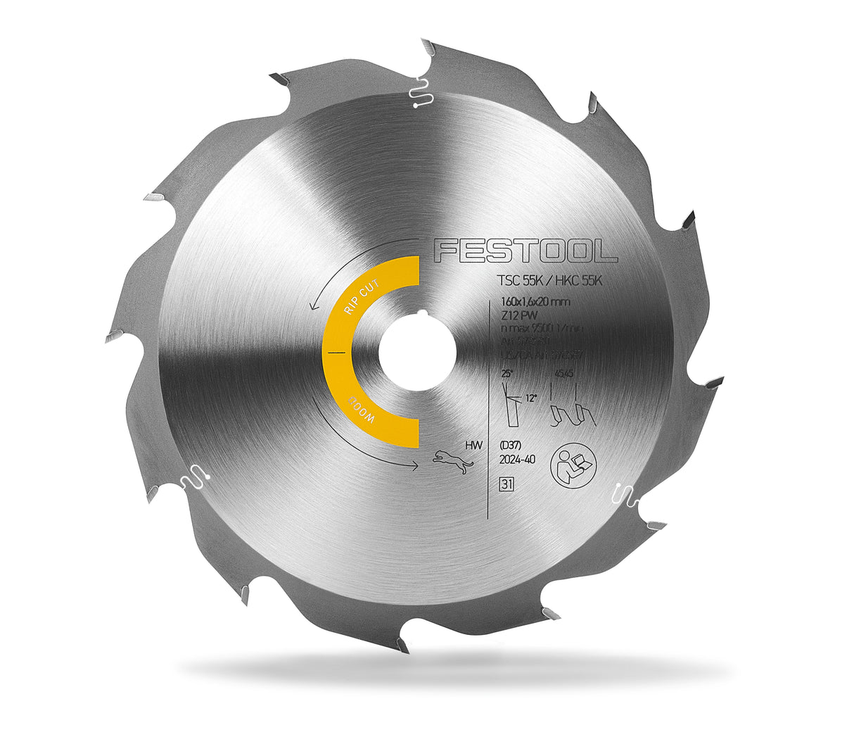 Festool Kreissägeblatt "WOOD RIP CUT" HW 160x1,6x20 PW12 - 578580