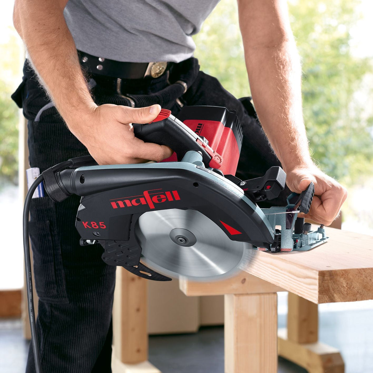 Mafell Handkreissäge K 85 Ec im L-MAX + Führungseinrichtung L 370mm