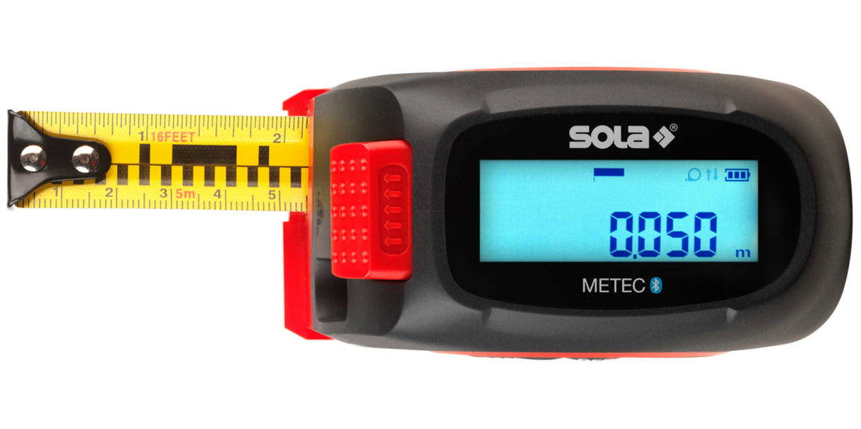 SOLA digitales Massband mit Laser-Entfernungsmesser METEC - 5 Meter - EG-Genauigkeitsklasse II - Bluetooth®
