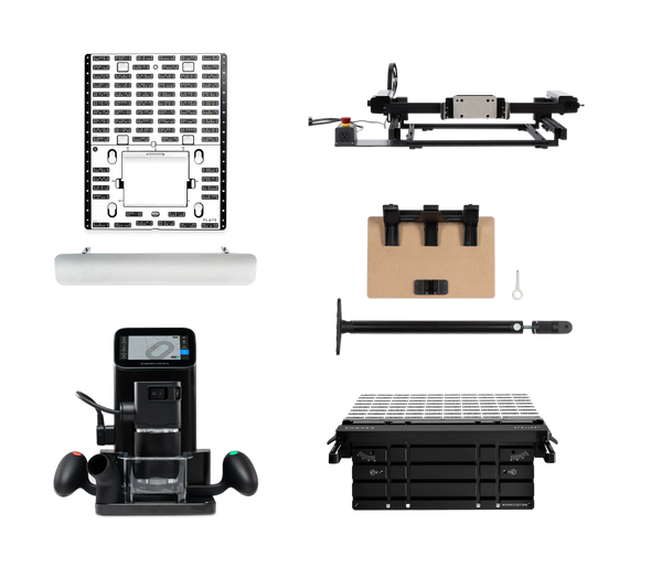 SET: Shaper Origin + Benchpilot + Workstation + Werkstückträger-Upgrade-Kit + Plate + Kantenanschlag