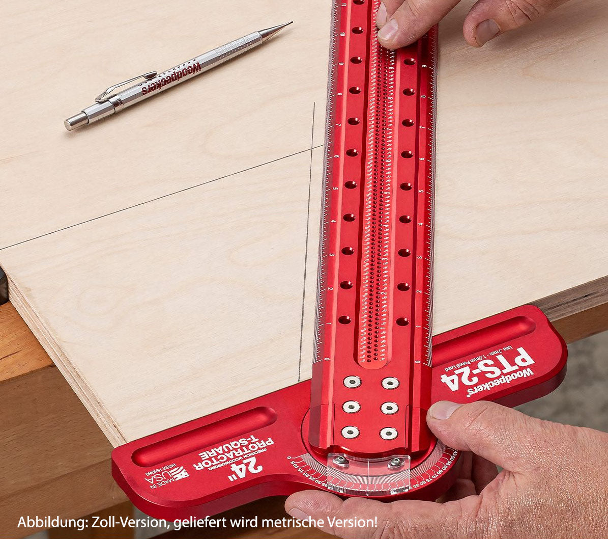 Woodpeckers 600mm verstellbarer T-Anschlagwinkel "PROTRACTOR T-SQUARE" - metrisch