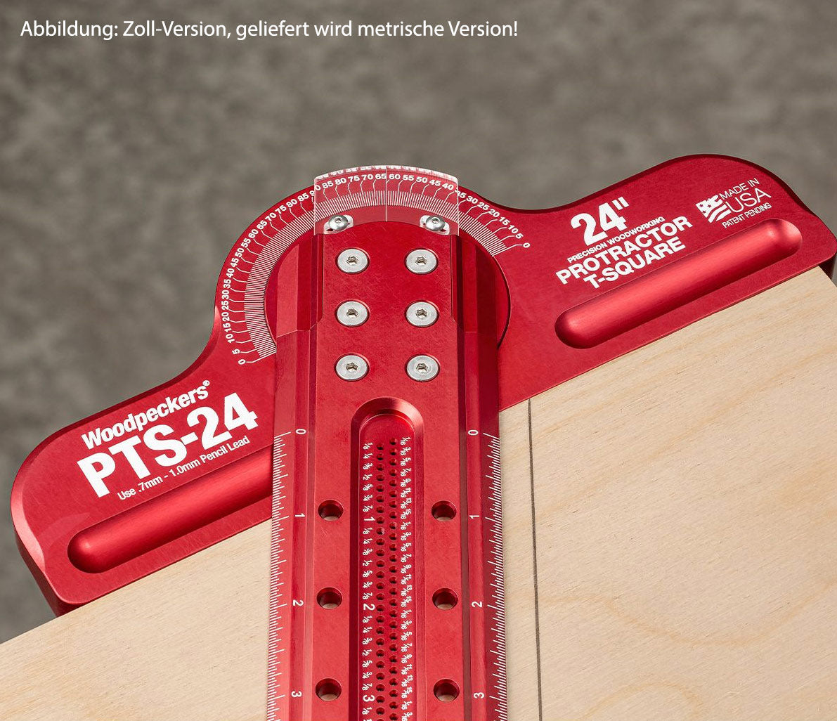 Woodpeckers 600mm verstellbarer T-Anschlagwinkel "PROTRACTOR T-SQUARE" - metrisch