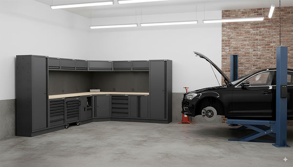 SEMLOC Workspace Eck-Werkstatteinrichtung - Variante 2 - 3500/2820x495x2000mm