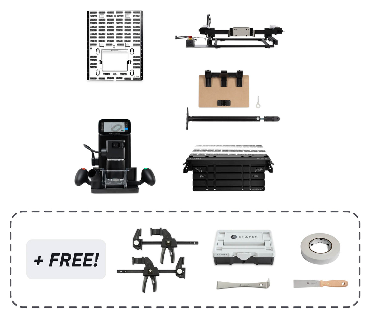 SET: Shaper Origin + Benchpilot + Workstation + Werkstückträger-Upgrade-Kit + Plate
