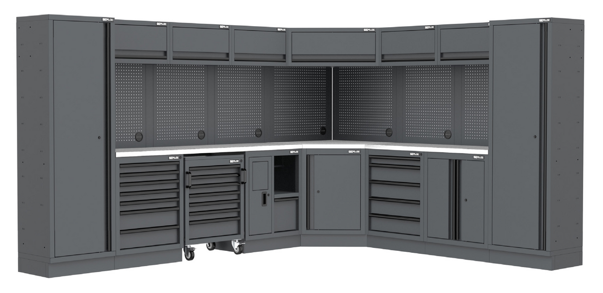 WINTERAKTION: SEMLOC Workspace Eck-Werkstatteinrichtung - Variante 2 - 3500/2820x495x2000mm
