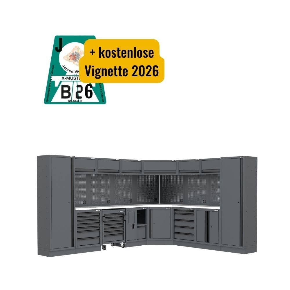WINTERAKTION: SEMLOC Workspace Eck-Werkstatteinrichtung - Variante 2 - 3500/2820x495x2000mm