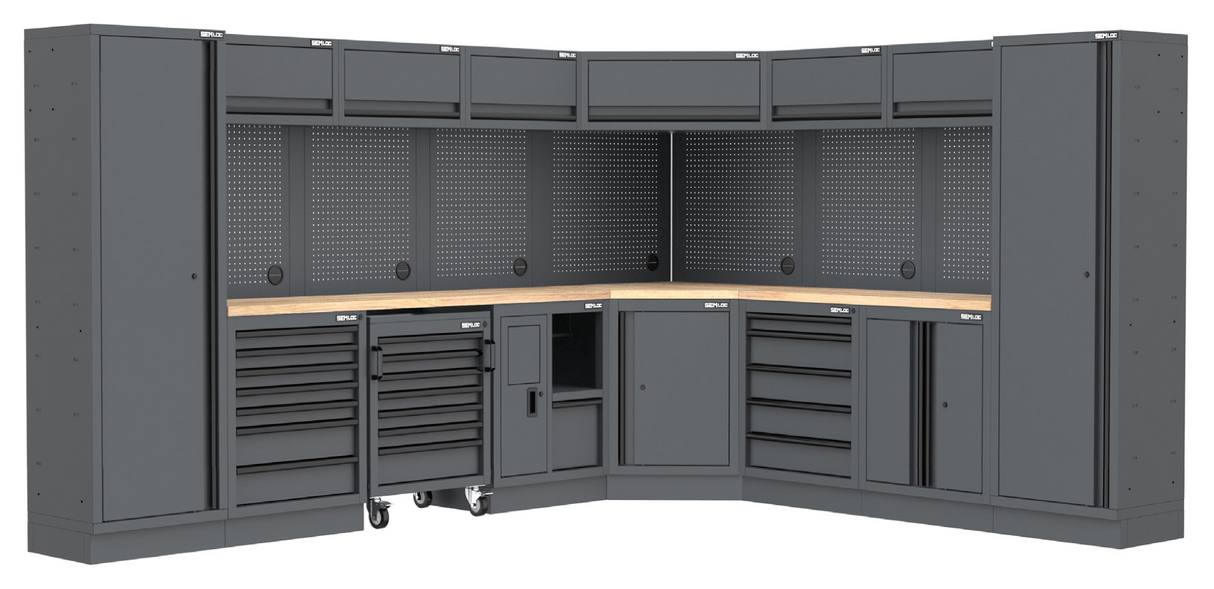 WINTERAKTION: SEMLOC Workspace Eck-Werkstatteinrichtung - Variante 2 - 3500/2820x495x2000mm