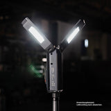 SCANGRIP Flutlichtstrahler mit zwei Leuchtenköpfen und Stativ, 2500 Lumen - Tower Compact Connect