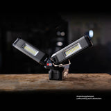 SCANGRIP Flutlichtstrahler mit zwei Leuchtenköpfen und Stativ, 2500 Lumen - Tower Compact Connect